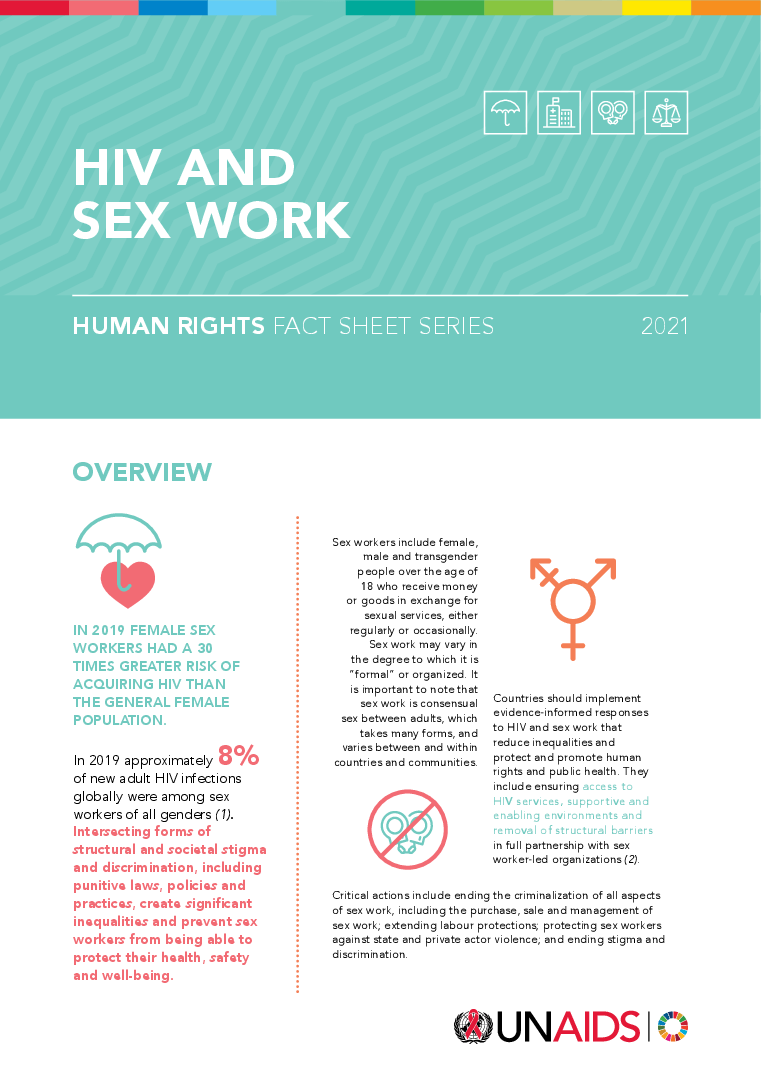 HIV And Sex Work — Human Rights Fact Sheet Series 2021 | UNAIDS