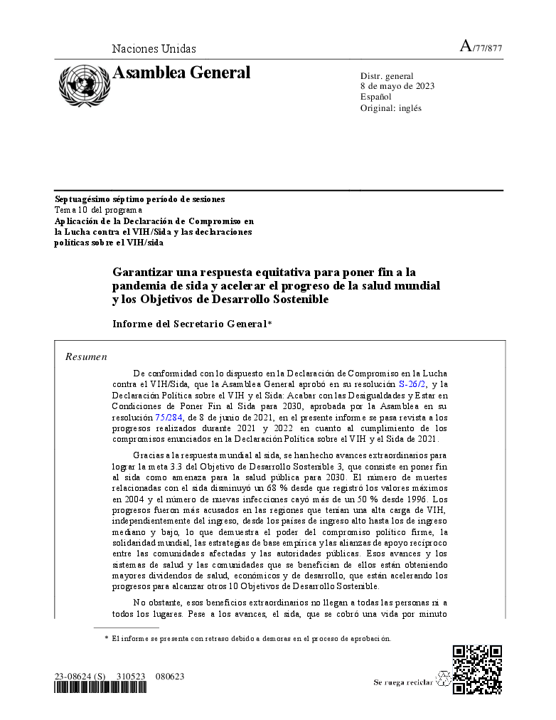 2023 Informe Del Secretario General - Aplicación De La Declaración De ...