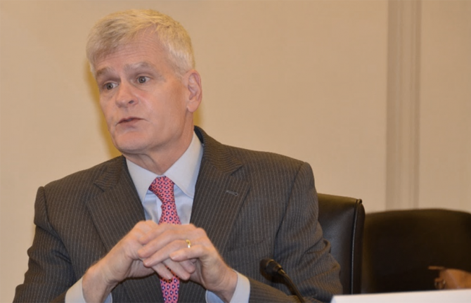 Senator Bill Cassidy (LA), addressing the World AIDS Day Congressional Commemoration and Ministerial Roundtable