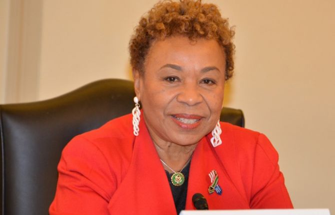 Congresswoman Barbara Lee (CA-12), addressing the World AIDS Day Congressional Commemoration and Ministerial Roundtable