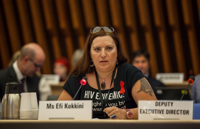 Efi Kokkini, the chair of the Greek Drug and Substitute Users Union