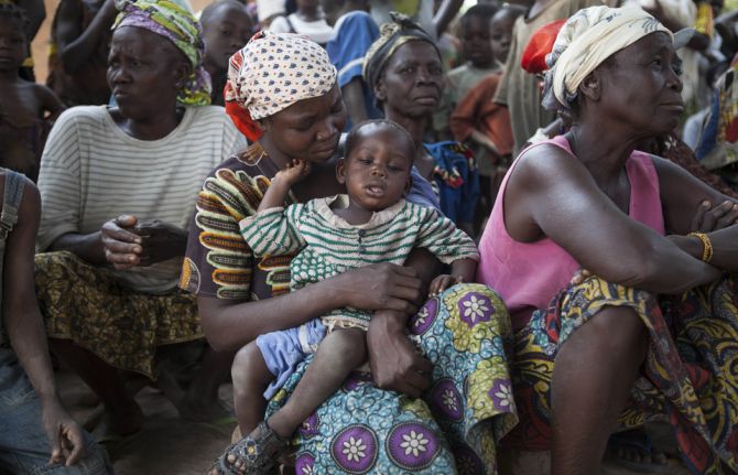 Credit: UNAIDS. Site for internally displaced persons in Bossangoa, Central African Republic, February 2014.