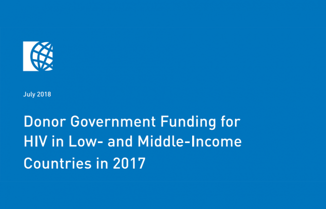 Donor government disbursements to combat HIV in low- and middle-income countries increased 16 percent from US$7 billion in 2016 to US$8.1 billion in 2017 – though the higher total stems largely from the timing of U.S. funding and is not expected to last, 