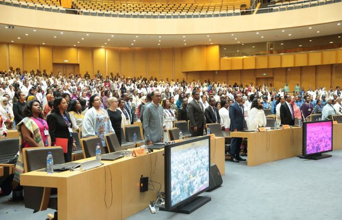 The UNAIDS Executive Director, Michel Sidibé, celebrated International Women’s Day in Addis Ababa, Ethiopia, at an event organized by the Ministry for Women, Youth and Children Affairs and supported by UNAIDS.