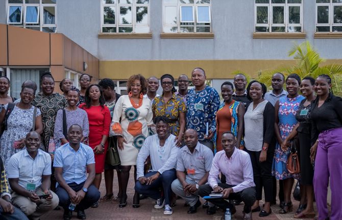 Winnie Byanyima, UNAIDS Executive Director, meets representatives of different civil society organisations in Uganda at the UNAIDS Uganda country office in Kampala, Uganda on January 6, 2020.