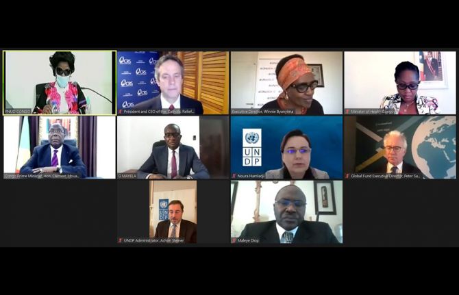 The new grants were launched during a virtual ceremony that was attended by H.E. Clément Mouamba, Prime Minister of the Republic of the Congo, Peter Sands, Executive Director of the Global Fund, Achim Steiner, Administrator of UNDP, Winnie Byanyima, Execu