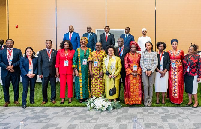 Education Plus Initiative leaders from the UN and African Union joined Heads of State and Chairperson of the African Union Commission Moussa Faki Mahamat at the continental launch of the Education Plus Initiative in Lusaka, Zambia, 17 July 2022.