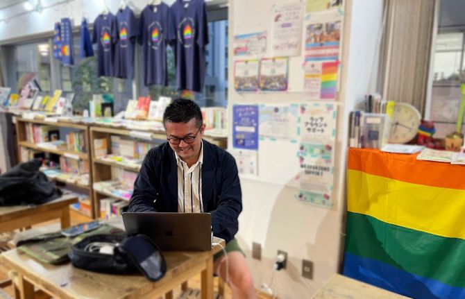 Gon Matsunaka, founder and president of the Pride House Tokyo consortium and a leader of the Marriage for All movement in Japan. A former advertising executive for one of Japan’s top firms, Mr Matsunaka hid his sexuality for decades. “For me there was no 