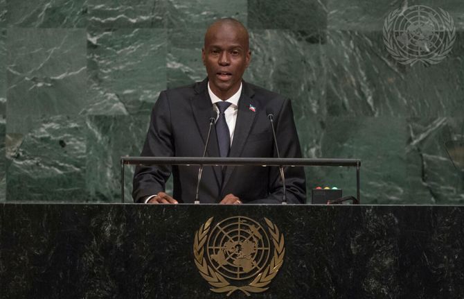 Jovenel Moïse, President of the Republic of Haiti, addressing the UN General Assembly in 2017. Credit: UN Photo/Cia Pak