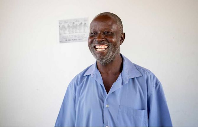 Patson Manyati, a gay man living with HIV, at the Gays and Lesbians of Zimbabwe drop-in centre in Mutare, Zimbabwe in October 2019. Credit: UNAIDS/C. Matonhodze