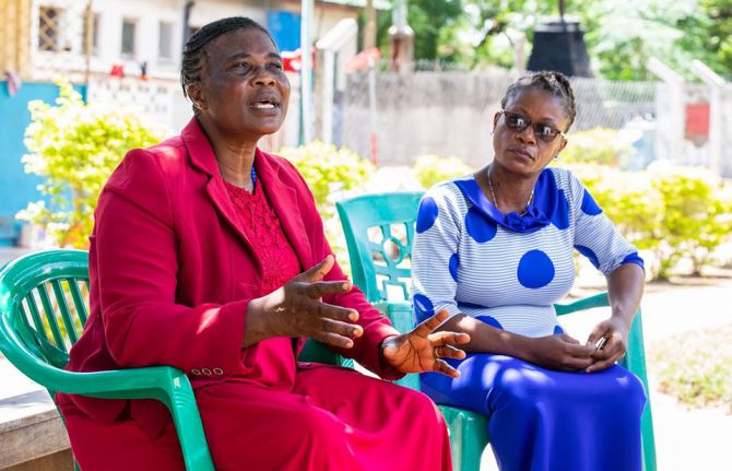 For Elizabeth Vicent Sangu, above left, who has been living with HIV for 26 years, her “numbers” speak for themselves. “From my community follow ups, I have returned 80 people to the clinic for CD4 count testing, inspired 240 people to get tests, reported