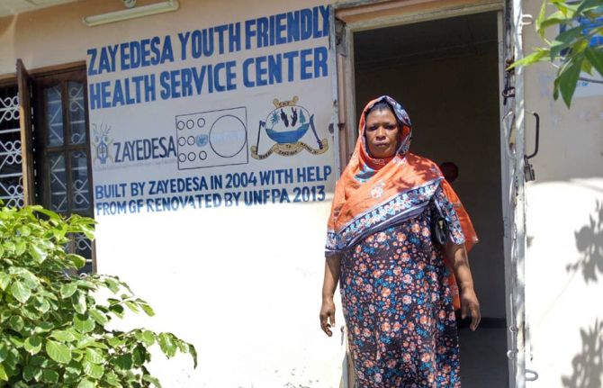 7 October, 2019 - Zanzibar, Tanzania - Teresia Francis (Teddy Francis John), peer educator, a former female sex worker walking in the streets of Zanzibar. Supplied to UNAIDS Photographer: ?