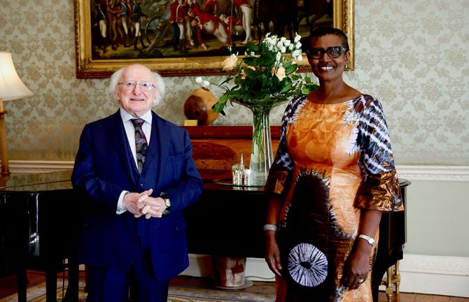 UNAIDS Executive Director, Winnie Byanyima, meets President of Ireland, Michael Higgins, on Zero Discrimination Day