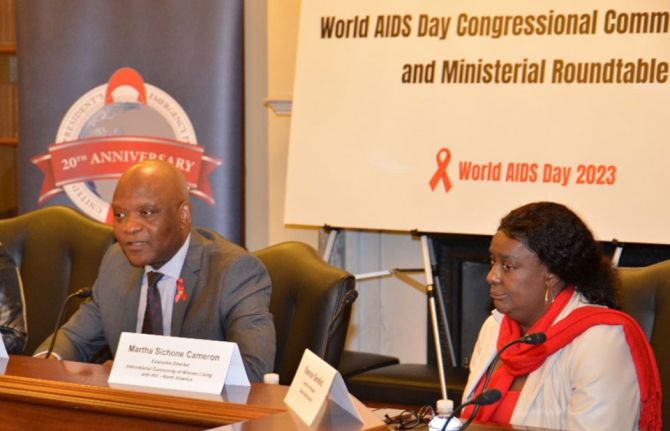 John Nkengasong, Ambassador-at-Large, US Global AIDS Coordinator and Senior Bureau Official for Global Health Security and Diplomacy at the US Department of State, addressing the World AIDS Day Congressional Commemoration and Ministerial Roundtable