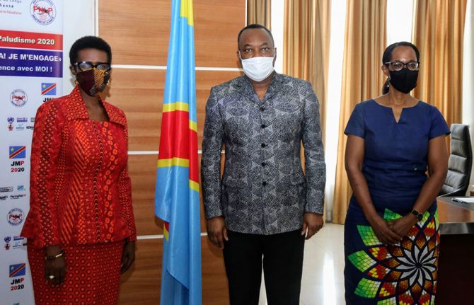 Winnie Byanyima meeting with the Minister of Health Dr Eteni Longondo of the Democratic Republic of the Congo