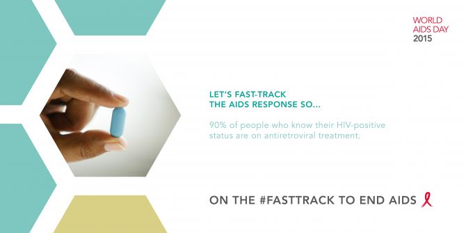 Let’s fast-track the AIDS response so... 90% of people who know their HIV-positive status are on antiretroviral treatment