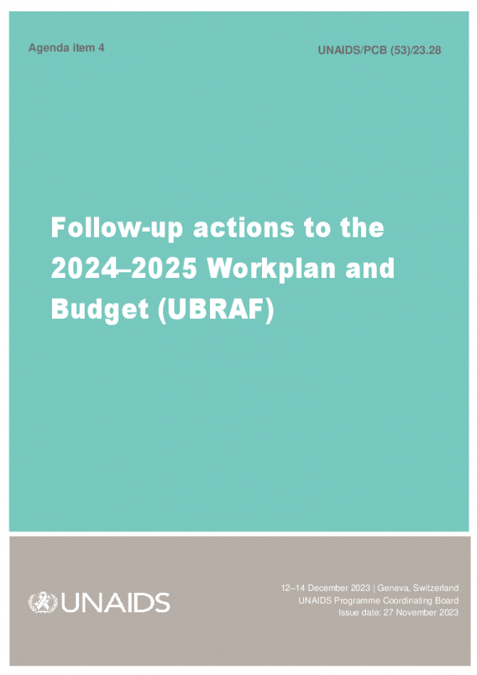 Agenda item 4: Follow-up actions to the 2024-2025 Workplan and Budget