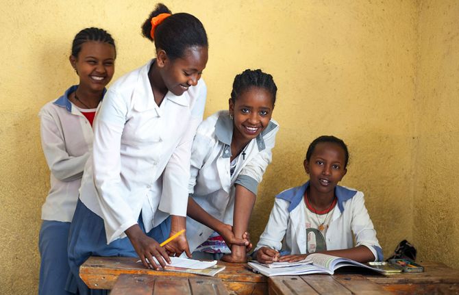 Young girls in elementary school, Harar, Ethiopia, Africa, 2012. Credit: Jazzmany /Shutterstock