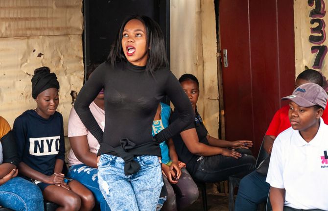 Sarah Baloyi, one of the leaders of the Young Women for Life Movement group in Mamelodi Township. Photo: UN Women