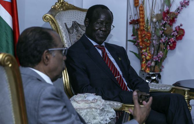 Michel Sidibé, UNAIDS Executive Director and James Wani Igga, Vice President of South Sudan